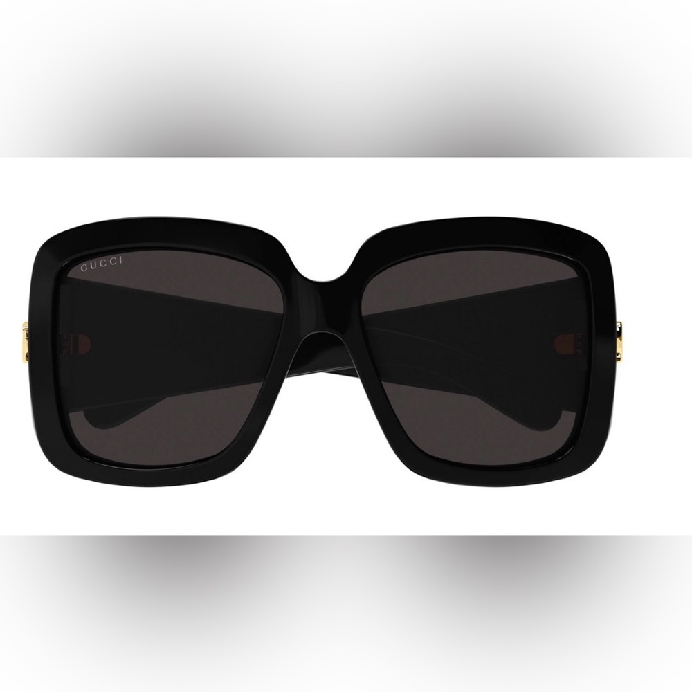 Gucci GG1402S Oversized Square Sunglasses Black Gold GG Logo + Plush Case Coa - Picture 3 of 9